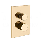 Gessi Habito Термостат для душа встраиваемый, на 2 потребителя, внешняя часть, цвет: warm bronze PVD 70431#735
