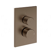 Gessi Habito Термостат для душа встраив., на 2 потреб., внеш. часть, цвет: coffee bronze brushed PVD 70431#761