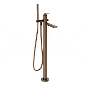 Gessi Ventaglio Смеситель для ванны напольный, с душ. гарн., излив 23,8 см, цвет: coffee bronze PVD 72028#761