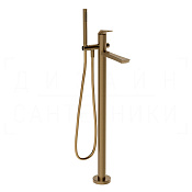 Gessi Ventaglio Смеситель для ванны напольный, с душевым гарн., излив 23,8 см, цвет: deep bronze PVD 72028#791