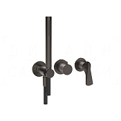 Gessi Ventaglio Смеситель для душа встраив., на 2 потр., внеш. часть, цвет: black metal brushed PVD 72036#707