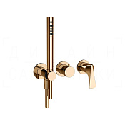 Gessi Ventaglio Смеситель для душа встраиваемый, на 2 потреб., внешняя часть, цвет: warm bronze PVD 72036#735