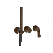 Gessi Ventaglio Смеситель для душа встраиваемый, на 2 потребителя, внешняя часть, цвет: dark bronze 72036#845