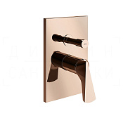 Gessi Ventaglio Смеситель для душа встраиваемый, на 2 потребителя, внешняя часть, цвет: copper PVD 72079#030