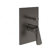 Gessi Ventaglio Смеситель для душа встраив., на 2 потр., внеш. часть, цвет: black metal brushed PVD 72079#707