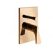 Gessi Ventaglio Смеситель для душа встраиваемый, на 2 потреб., внешняя часть, цвет: warm bronze PVD 72079#735