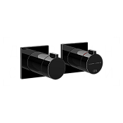 Gessi Inverso Термостат для душа встраиваемый, на 2 потребителя, внеш. часть, цвет: black metal PVD 73034#706