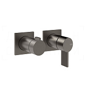 Gessi Inverso Смеситель для душа встраив., на 2 потр., внешняя часть, цвет: black metal brushed PVD 73538#707