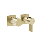 Gessi Inverso Смеситель для душа встраиваемый, на 2 потреб., внешняя часть, цвет: brushed brass PVD 73538#727