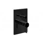 Gessi Inverso Смеситель для душа встраиваемый, на 2 потребителя, внеш. часть, цвет: black metal PVD 73579#706