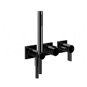 Gessi Inverso Смеситель для душа встраиваемый, на 2 потребителя, внеш. часть, цвет: black metal PVD 73636#706