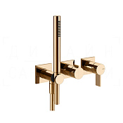 Gessi Inverso Смеситель для душа встраиваемый, на 2 потребителя, внеш. часть, цвет: warm bronze PVD 73636#735