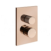 Gessi Inverso Термостат для душа встраиваемый, на 3 потребителя, внешняя часть, цвет: copper PVD 73637#030