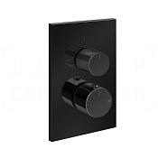 Gessi Inverso Термостат для душа встраиваемый, на 3 потребителя, внеш. часть, цвет: black metal PVD 73637#706