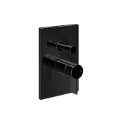 Gessi Inverso Смеситель для душа встраиваемый, на 2 потребителя, внеш. часть, цвет: black metal PVD 73679#706