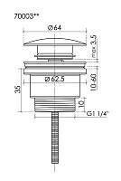 Ceramicanova Донный клапан универсальный click-clack, цвет: черный матовый 70003MBb