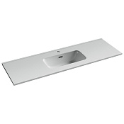 Ceramicanova Compact Раковина накладная 121х39,5 см, с переливом, цвет: белый глянцевый CN7028