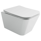 Ceramicanova Miro Унитаз подвесной 36х52 см, торнадо, с крышкой, цвет: белый глянцевый CN11003T