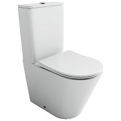 Ceramicanova Highlight Чаша для унитаза моноблок, торнадо, с крышкой, цвет: белый глянцевый CN1802T-B