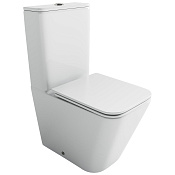 Ceramicanova Cubic Чаша для унитаза моноблок, торнадо, с крышкой, цвет: белый глянцевый CN1803T-B
