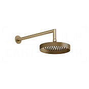 Gessi Anello Верхний душ d21,8 см, настенный кронштейн, 1 вид струи, цвет: warm bronze brushed PVD 63448#726