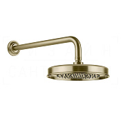 Gessi Venti20 Верхний душ d22,9 см, настенный кронштейн, 1 вид струи, цвет: brushed brass PVD 65148#727