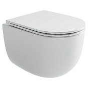 Ceramicanova Voga Унитаз подвесной 36х49 см, торнадо, с крышкой, цвет: белый глянцевый CN4012T