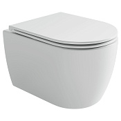 Ceramicanova Noe Унитаз подвесной 36х52 см, торнадо, с крышкой, цвет: белый глянцевый CN4011T