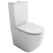 Ceramicanova Mia Чаша для унитаза моноблок, торнадо, с крышкой, цвет: белый глянцевый CN1801T-B