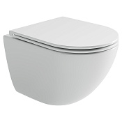 Ceramicanova Alba Унитаз подвесной 36х49 см, торнадо, с крышкой, цвет: белый глянцевый CN11005T