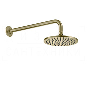 Gessi Inciso Верхний душ d20,1 см, настенный кронштейн, 1 вид струи, цвет: brushed brass PVD 58148#727