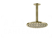 Gessi Inciso Верхний душ d20,1 см, потолочный кронштейн, 1 вид струи, цвет: brushed brass PVD 58152#727