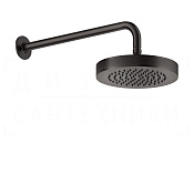 Gessi Inciso Верхний душ d21,8 см, настенный кронштейн, 1 вид струи, цвет: black metal brushed PVD 58185#707
