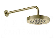 Gessi Inciso Верхний душ d21,8 см, настенный кронштейн, 1 вид струи, цвет: brushed brass PVD 58185#727