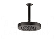 Gessi Inciso Верхний душ d21,8 см, потолочный кронштейн, 1 вид струи, цвет: black metal brushed PVD 58186#707