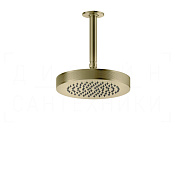 Gessi Inciso Верхний душ d21,8 см, потолочный кронштейн, 1 вид струи, цвет: brushed brass PVD 58186#727