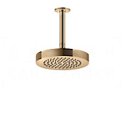 Gessi Inciso Верхний душ d21,8 см, потолочный кронштейн, 1 вид струи, цвет: warm bronze PVD 58186#735