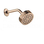 Gessi Inciso Верхний душ d11,8 см, настенный кронштейн, 1 вид струи, цвет: copper PVD 58189#030