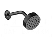 Gessi Inciso Верхний душ d11,8 см, настенный кронштейн, 1 вид струи, цвет: black metal PVD 58189#706