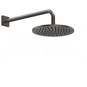 Gessi Rilievo Верхний душ d25 см, настенный кронштейн, 1 вид струи, цвет: black metal brushed PVD 59148#707