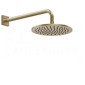 Gessi Rilievo Верхний душ d25 см, настенный кронштейн, 1 вид струи, цвет: warm bronze brushed PVD 59148#726