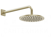 Gessi Rilievo Верхний душ d25 см, настенный кронштейн, 1 вид струи, цвет: brushed brass PVD 59148#727