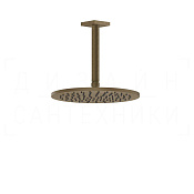 Gessi Rilievo Верхний душ d25 см, потолочный кронштейн, 1 вид струи, цвет: antique brass 59152#713