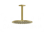 Gessi Rilievo Верхний душ d25 см, потолочный кронштейн, 1 вид струи, цвет: gold brushed 59152#716