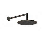 Gessi Anello Верхний душ d25 см, настенный кронштейн, 1 вид струи, цвет: aged bronze 63348#187