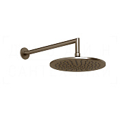 Gessi Anello Верхний душ d25 см, настенный кронштейн, 1 вид струи, цвет: coffee bronze brushed PVD 63348#761