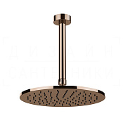 Gessi Anello Верхний душ d25 см, кронштейн высота под заказ, 1 вид струи, цвет: copper PVD 63350#030