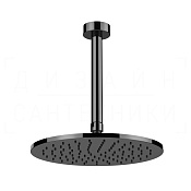 Gessi Anello Верхний душ d25 см, кронштейн высота под заказ, 1 вид струи, цвет: black metal PVD 63350#706