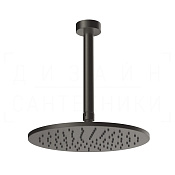 Gessi Anello Верхний душ d25 см, кронш. высота под заказ, 1 вид струи, цвет: black metal brushed PVD 63350#707