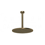 Gessi Anello Верхний душ d25 см, кронштейн высота под заказ, 1 вид струи, цвет: antique brass 63350#713